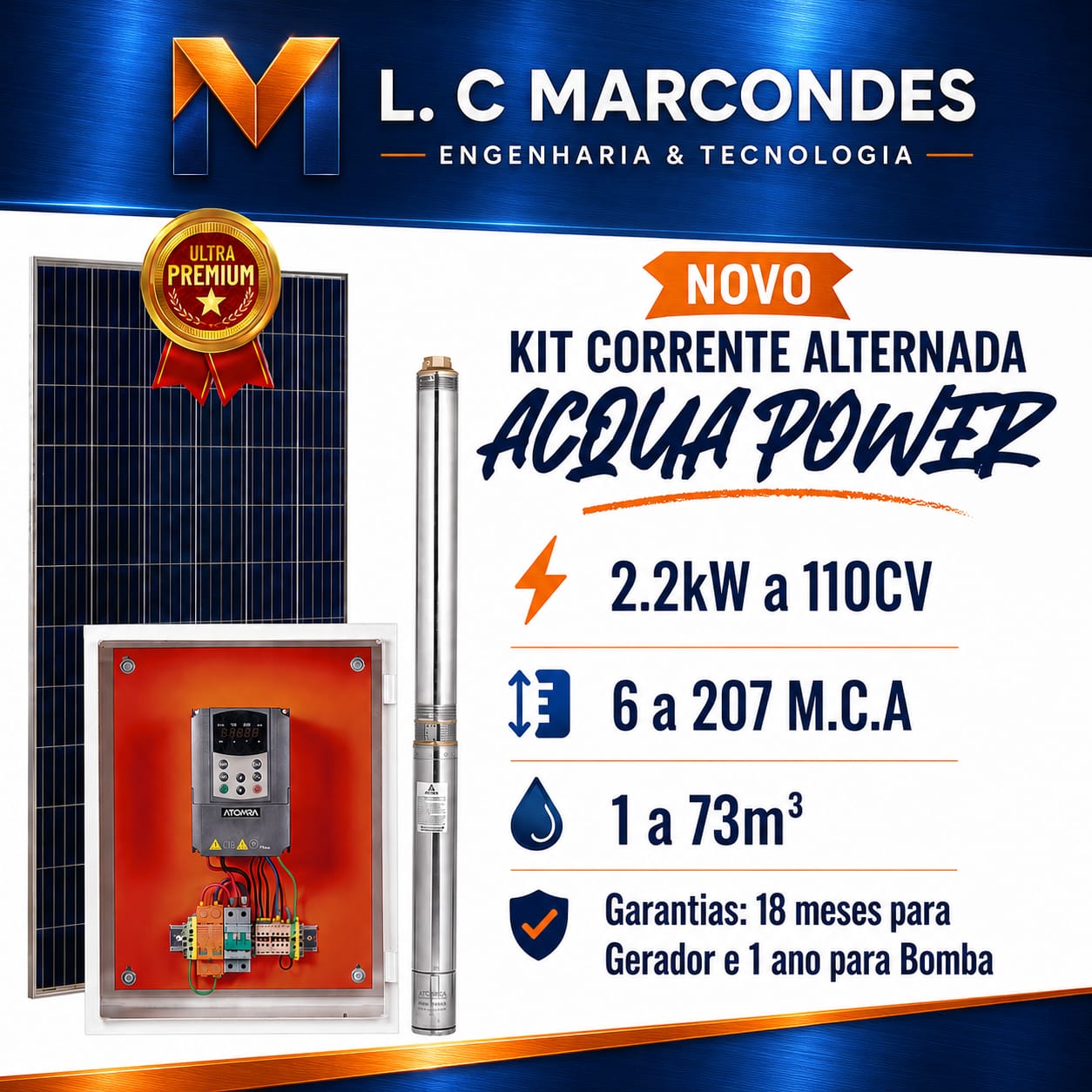 Acqua Power CA — Kit Corrente Alternada Solar LCM Engenharia