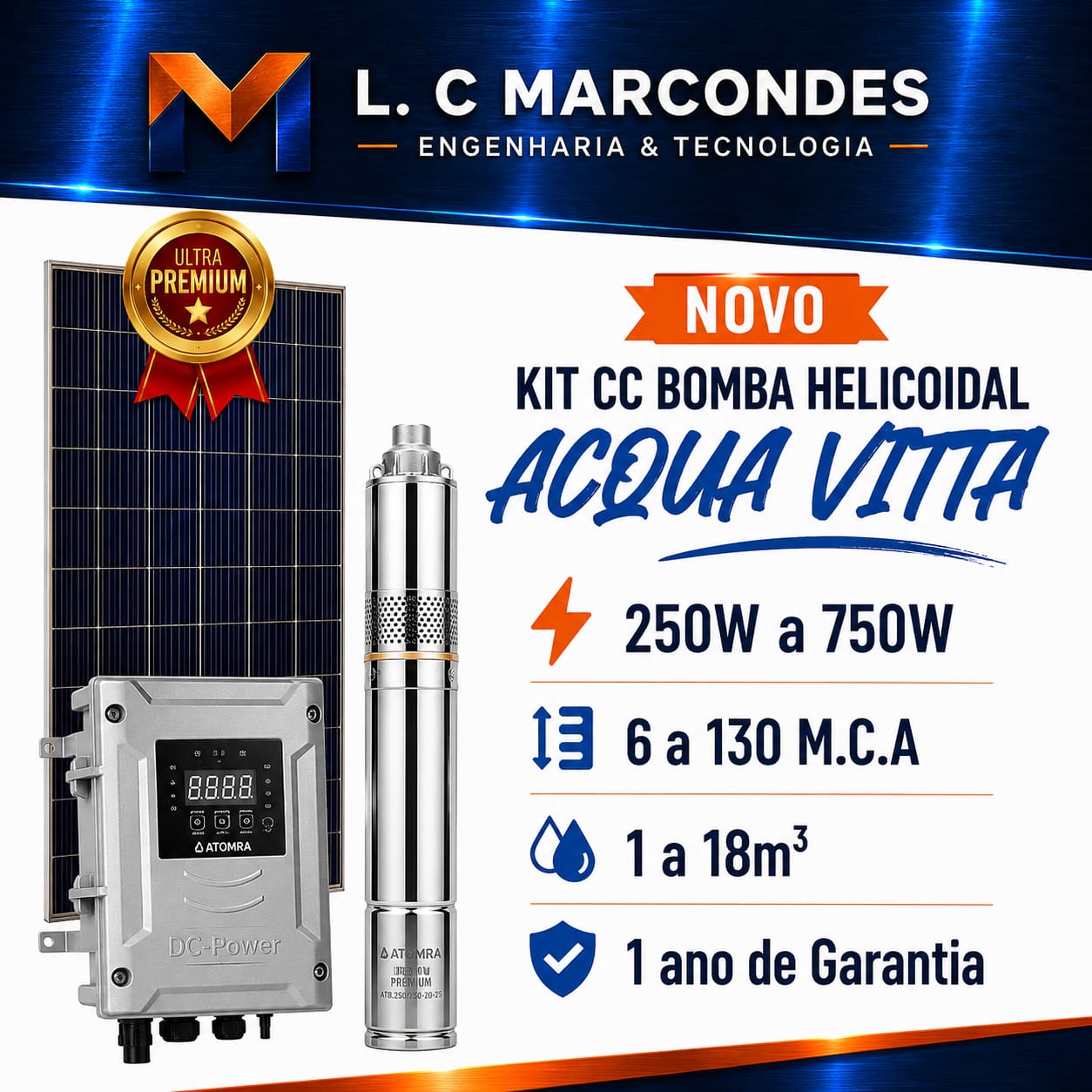 Acqua Vitta — Helicoidal CC — Kit CC Bomba Helicoidal Solar LCM Engenharia