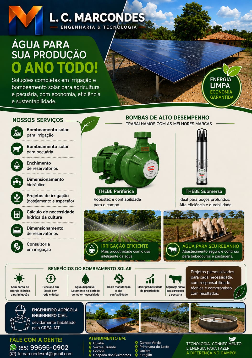 Sistemas fotovoltaicos para bombeamento e irrigação no agronegócio